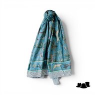 onkar zomer sjaal en pareo indira tropical dessin green and petrol