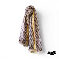 onkar zomer sjaal en pareo jaipur golden cream en aubergine