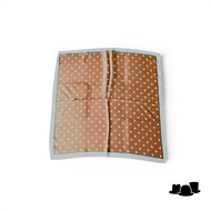 onkar neckerchief satijn small polkadots ivory green and cognac