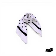 onkar neckerchief satijn small polkadots ivory and black