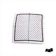 onkar neckerchief satijn small polkadots ivory and black