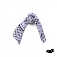 onkar neckerchief satijn small polkadots white and black