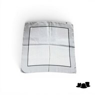 onkar neckerchief satijn small polkadots white and black