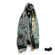 onkar zomer sjaal en pareo jaipur golden green and cream