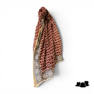 onkar zomer sjaal en pareo jaipur golden cream and bordeaux