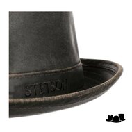 stetson pork pie odenton leatherlook stressed cotton brown