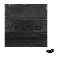 stetson pork pie odenton leatherlook stressed cotton black