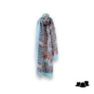 zomer sjaal zijdemix paisley blauw