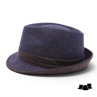 jos van dijck trilby wol donkerblauw bruin