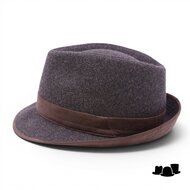 jos van dijck trilby wol chevron bruin