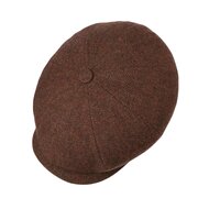 stetson newswboy cap hatteras shetland herringbone red brown