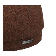 stetson newswboy cap hatteras shetland herringbone red brown