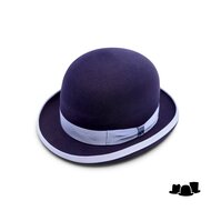baldini bolhoed bombetta haarvilt navy contrast avio blauw