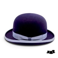 baldini bolhoed bombetta haarvilt navy contrast avio blauw
