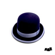 baldini bolhoed bombetta haarvilt navy contrast avio blauw