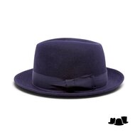 staalmeester vintage homburg haarvilt navy