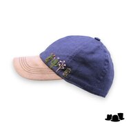 bespoke wigens baseball cap desert bloom distressed bill blue and beige