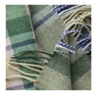 john hanly irish wool scarf short green stone cream denim check