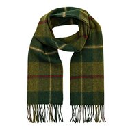 john hanly irish wool scarf short country green red cream plaid