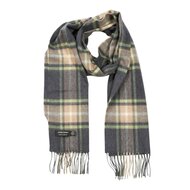 john hanly merino luxury wool scarf grey beige light green check