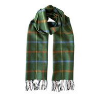 john hanly merino luxury wool scarf green rust orange blue check