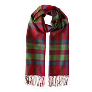 john hanly merino luxury wool scarf red green blue check herringbone