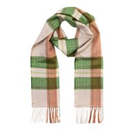john hanly merino luxury wool scarf green rust check