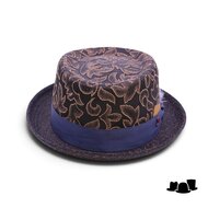 alfonso deste pork pie fallen leaves zwart camel en blauw