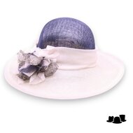 frasconi gelegenheidshoed giulia bloem sinamay navy grijs