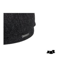 stetson newsboy cap hatteras woolrich herringbone dark grey