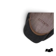 stetson newsboy cap hatteras woolrich herringbone dark grey