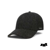 stetson baseballcap wool herringbone antraciet
