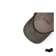 stetson baseballcap wool herringbone antraciet
