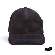 alfonso deste baseball fitted cap nubuck leder zwart