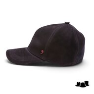 alfonso deste baseball fitted cap nubuck leder zwart