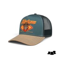 stetson trucker cap cowboy skull beige green