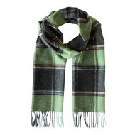 john hanly irish wool scarf long green charcoal multi block check