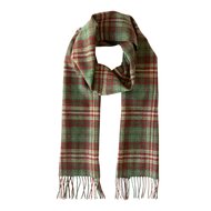 john hanly irish wool scarf long mixed greens red check
