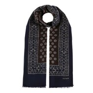 stetson scarf wool polka dots blue brown