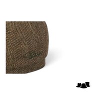 stetson newsboy cap hatteras herringbone olive beige