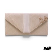 maddox bespoke korte handtas sinamay en satijn champagne