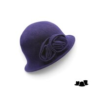 seeberger cloche wool knitted flower marine blue