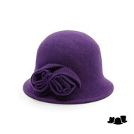 seeberger cloche wool knitted flower garnet