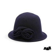 seeberger cloche wool knitted flower black