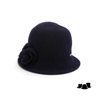 seeberger cloche wool knitted flower black