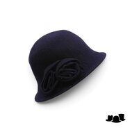 seeberger cloche wool knitted flower black