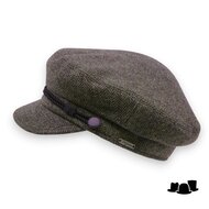 wigens fisherman cap wol visgraat olive