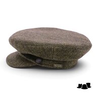 wigens fisherman cap wol visgraat olive