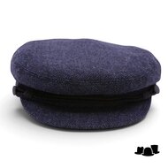 wigens fisherman cap wol visgraat navy