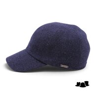 wigens baseball classic cap wol met oorklep navy melange